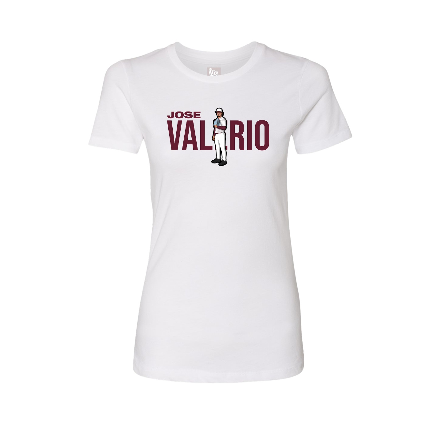 Fitted Women's Tee — Player Name in White
