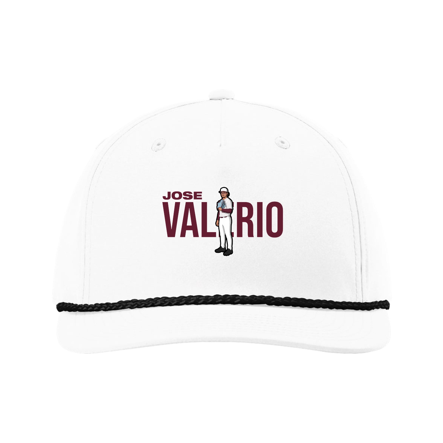 Five-Panel Classic Rope Cap — Player Name in White