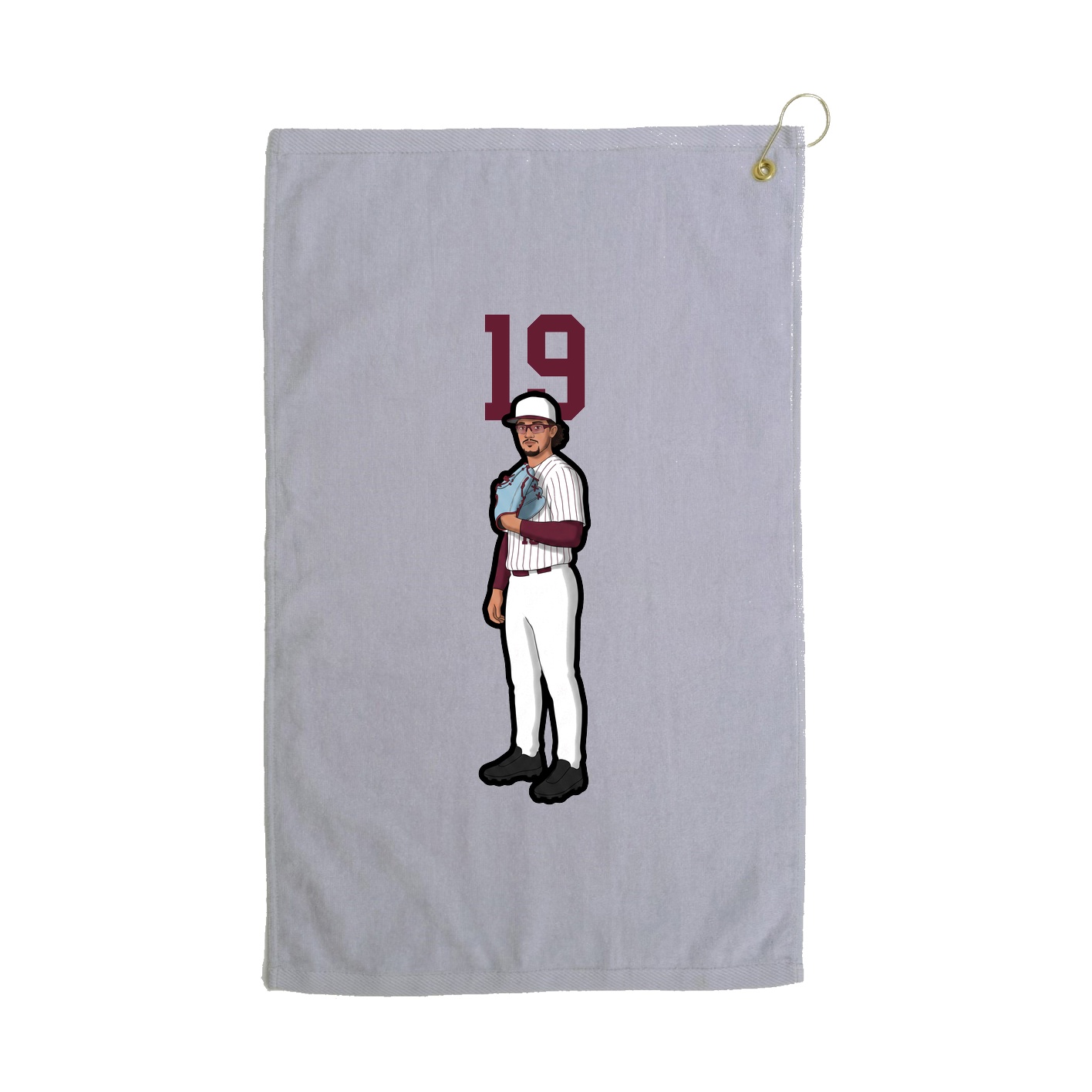 Golf Towel — Number Top in Grey