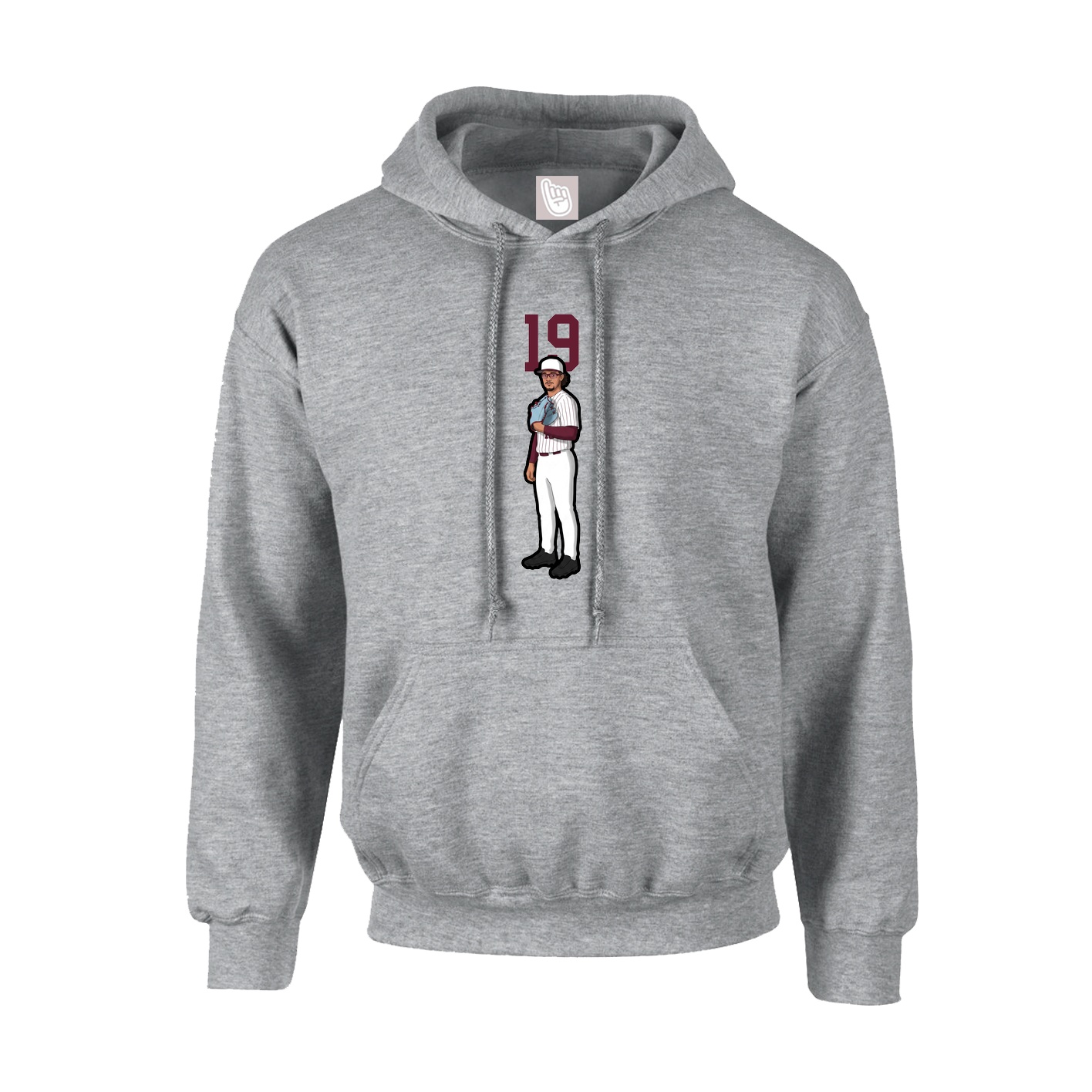 Hoodie — Number Top in Grey