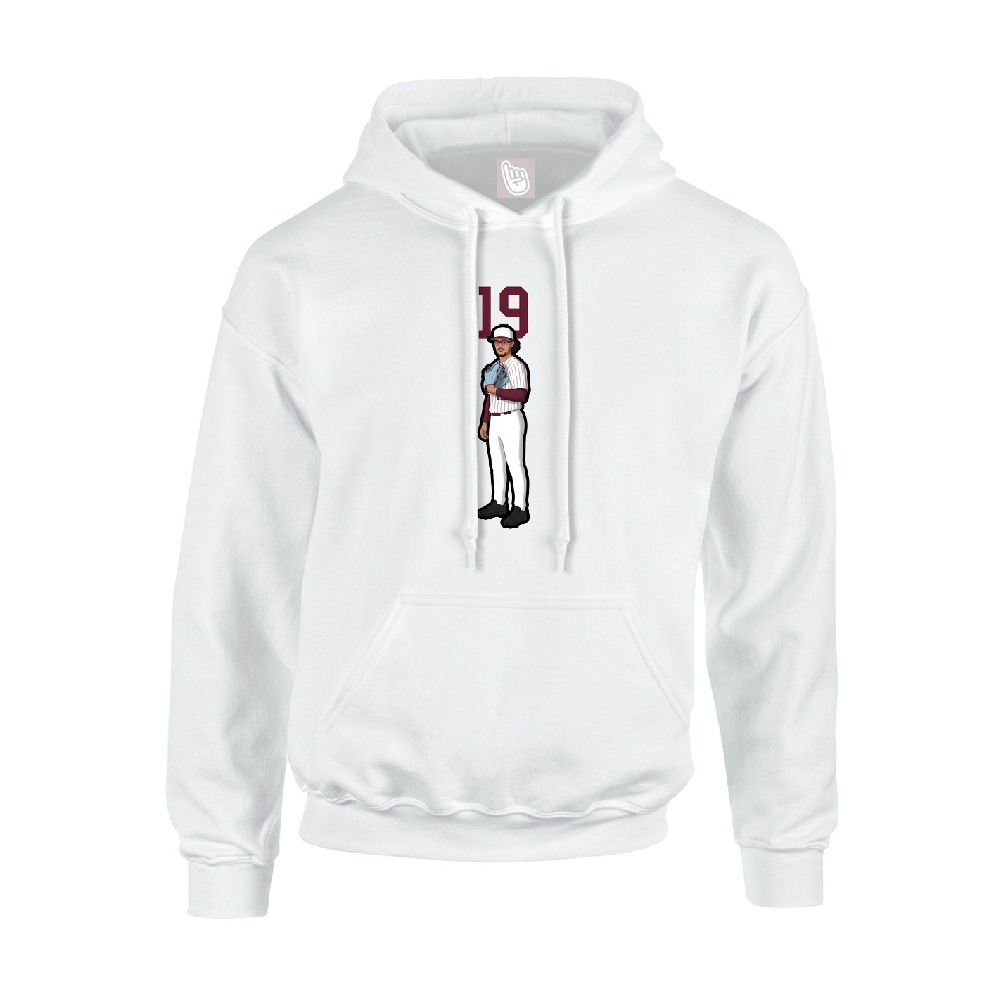 Youth Hoodie — Number Top in White
