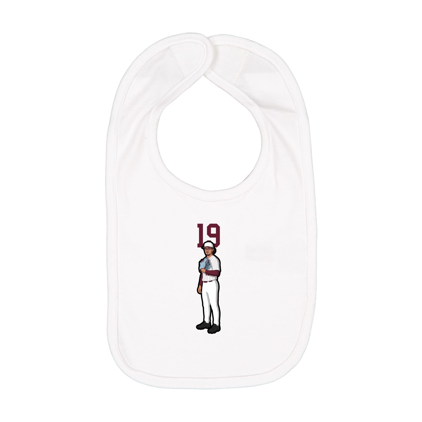 Infant Bib — Number Top in White
