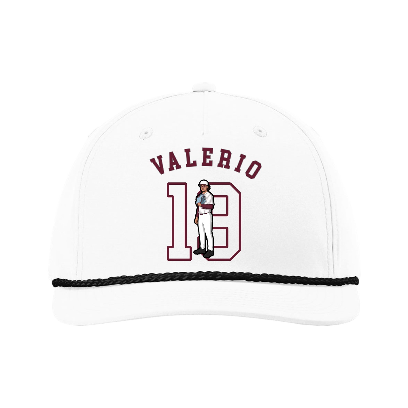 Five-Panel Classic Rope Cap — Shirsey Arch in White