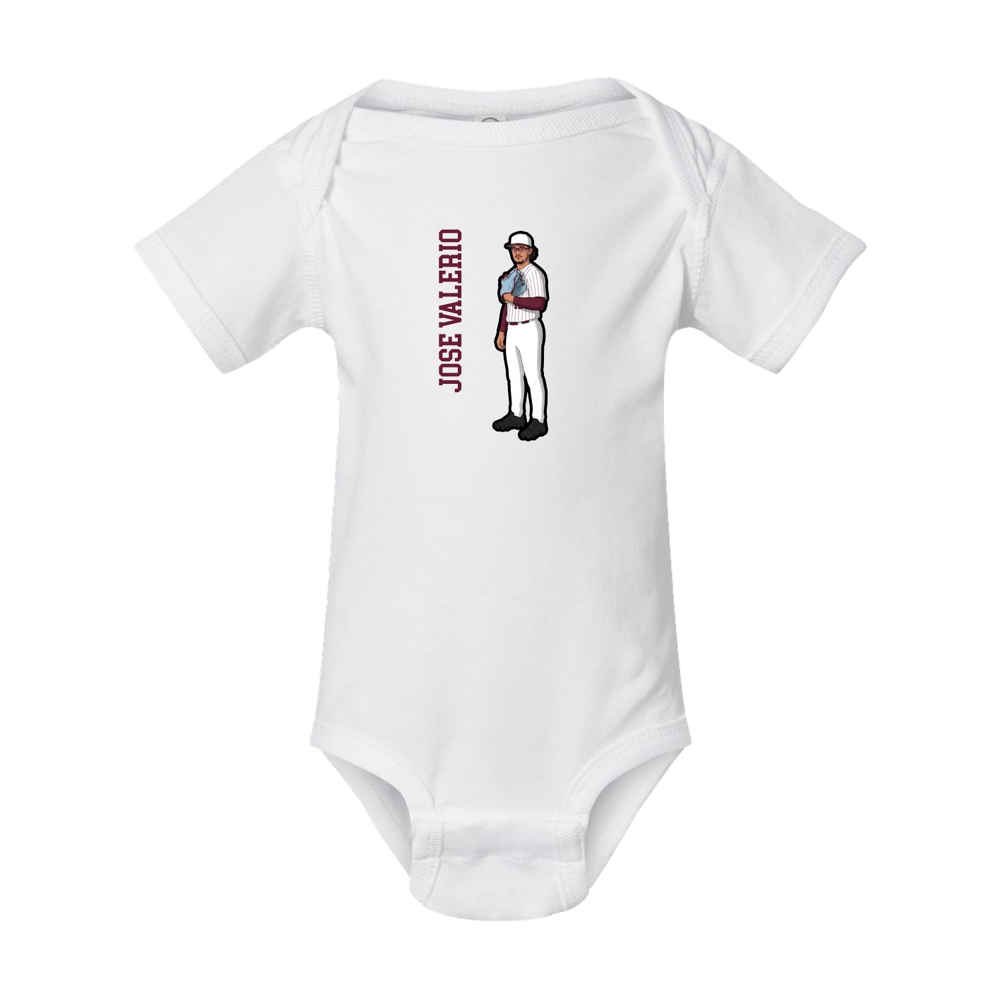 Baby Onesie — Name Vertical in White