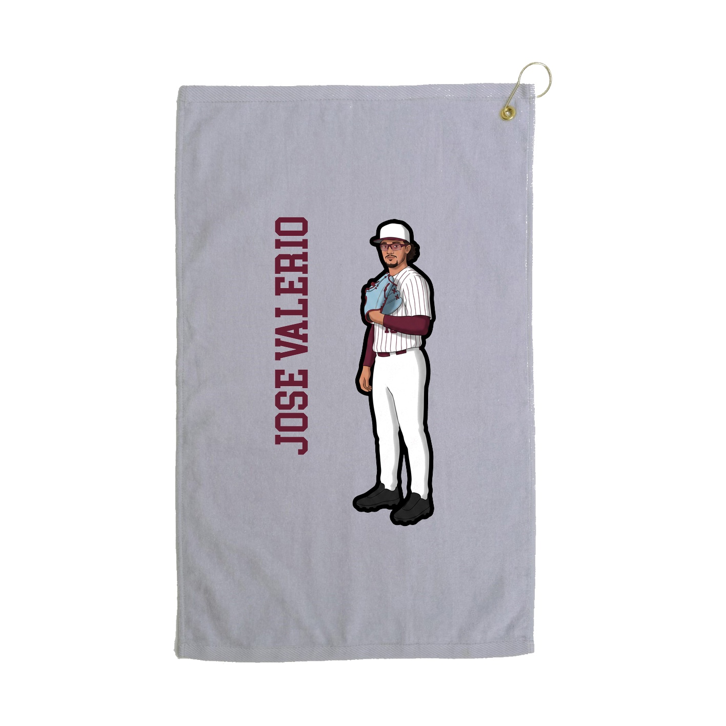 Golf Towel — Name Vertical in Grey