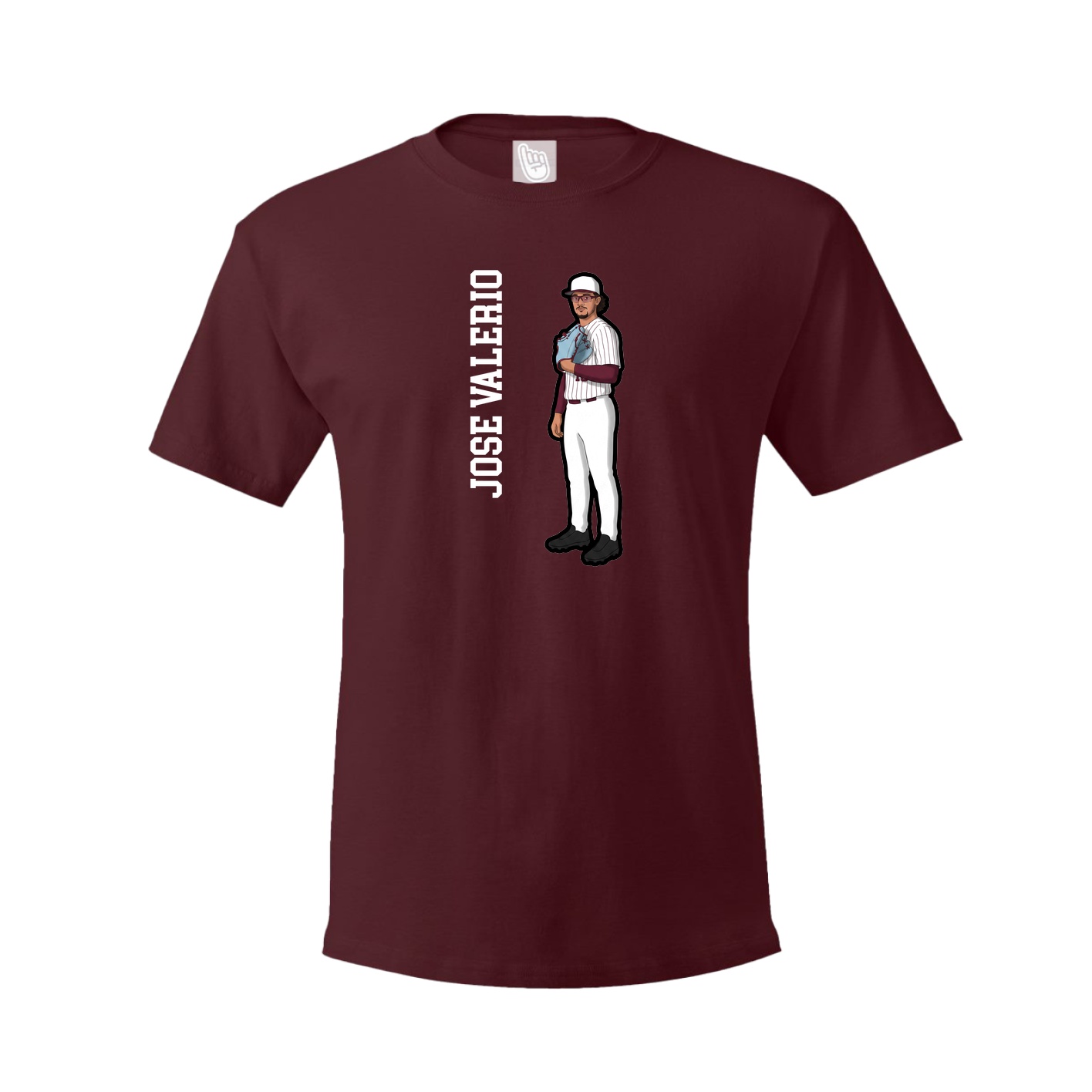Youth Tee — Name Vertical in Maroon