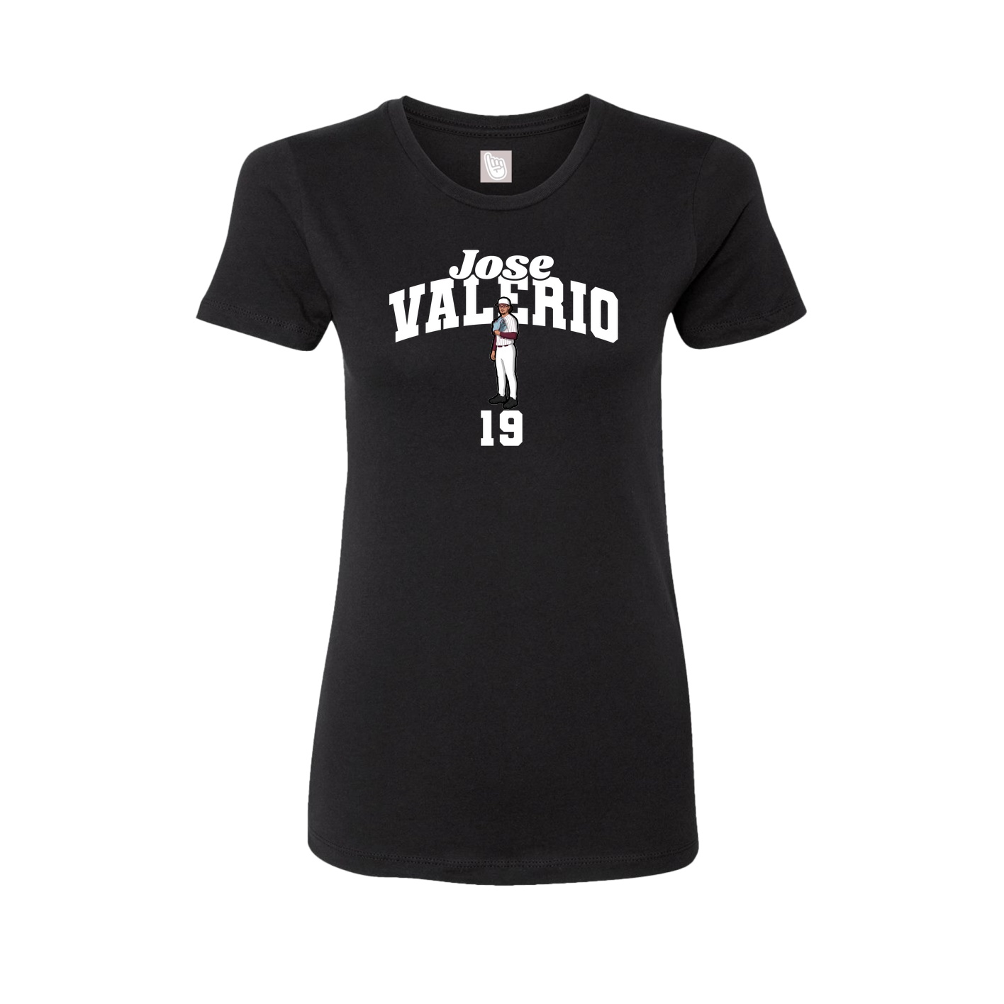 Fitted Women's Tee — Signature Arch in Black