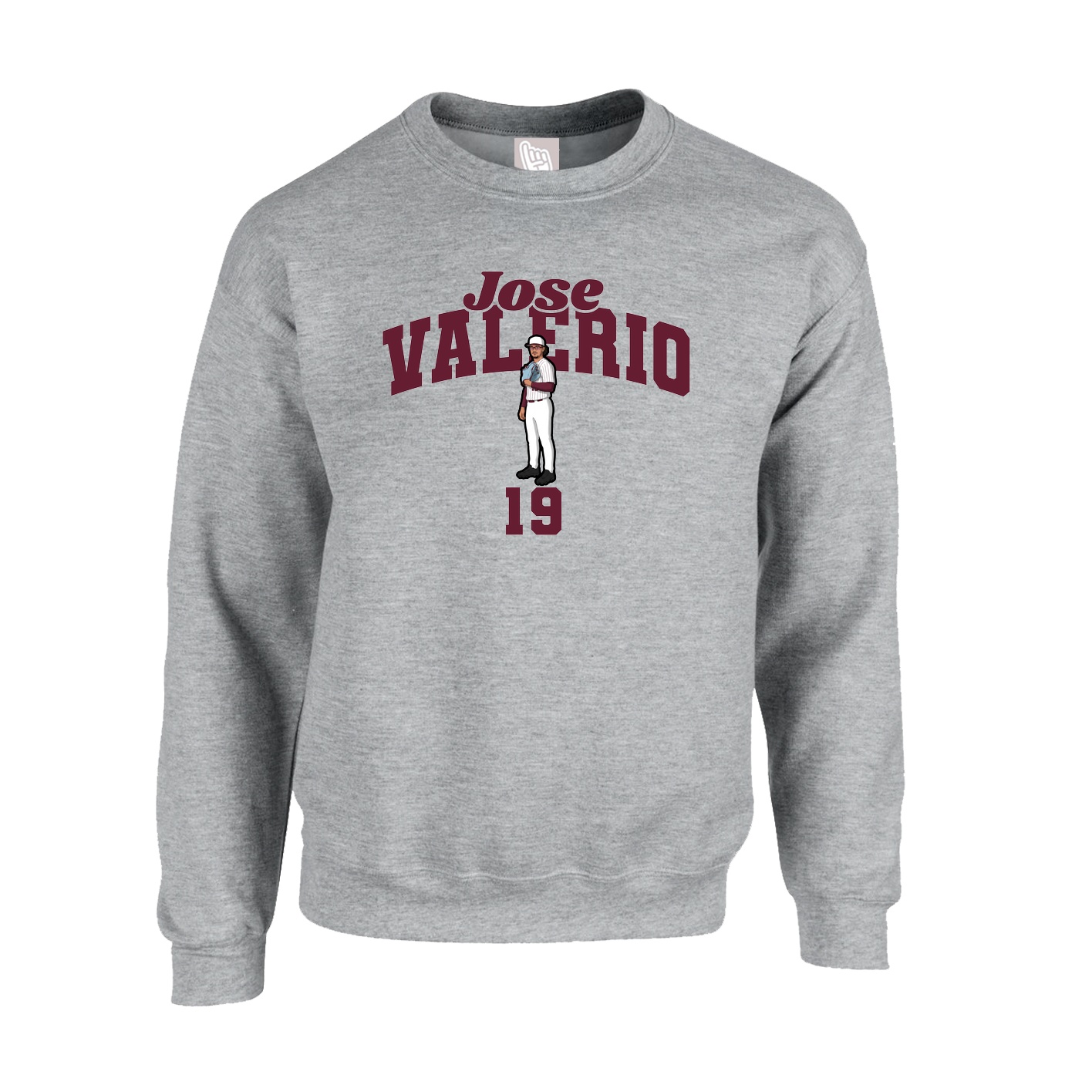 Fleece Crew — Signature Arch in Grey