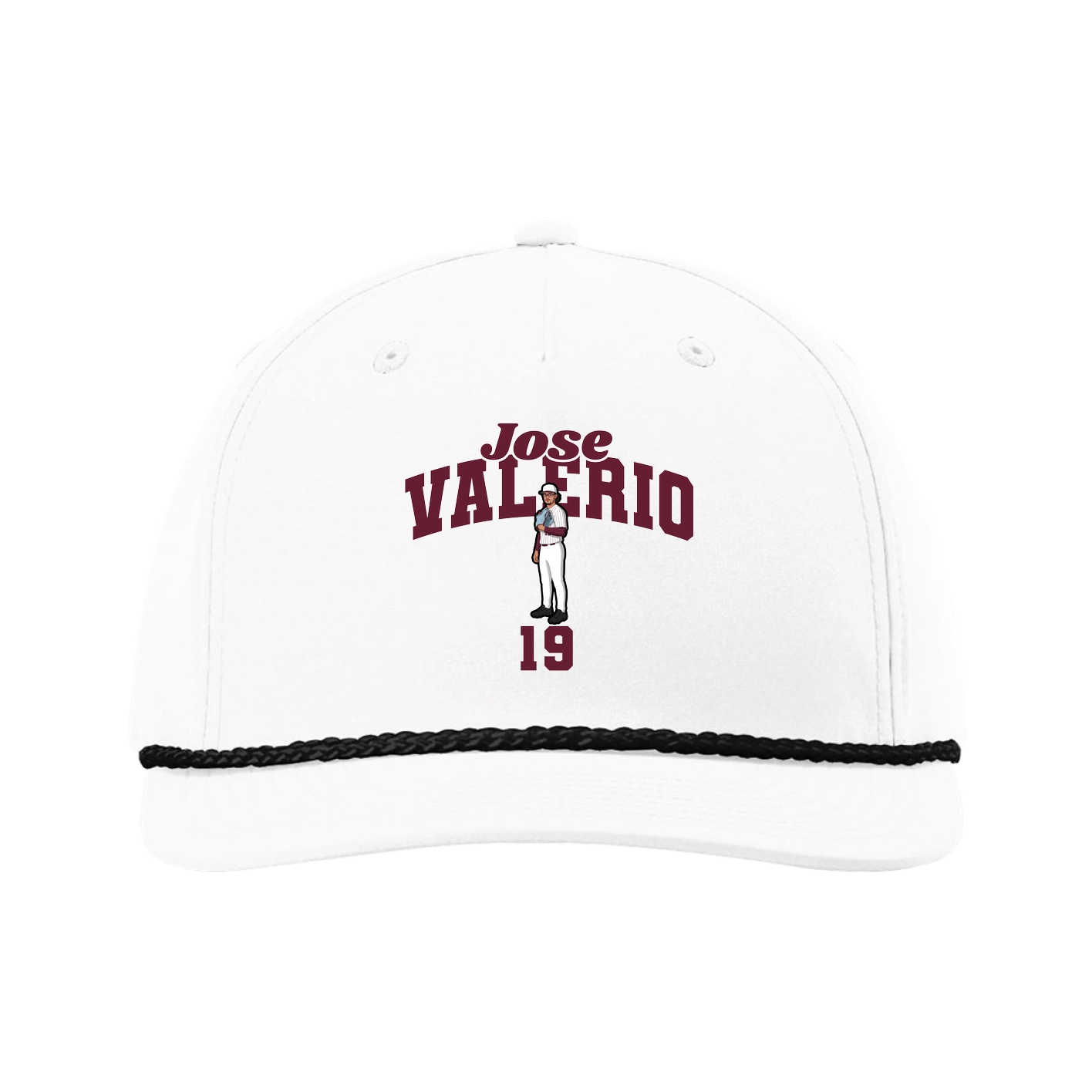 Five-Panel Classic Rope Cap — Signature Arch in White