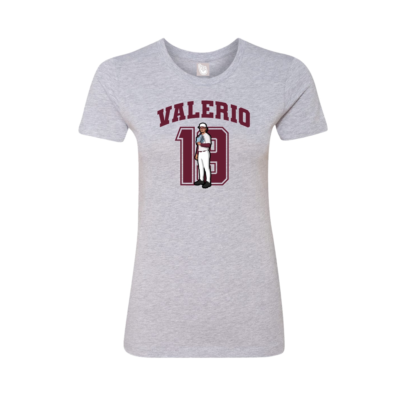 Fitted Women's Tee — Number in Grey
