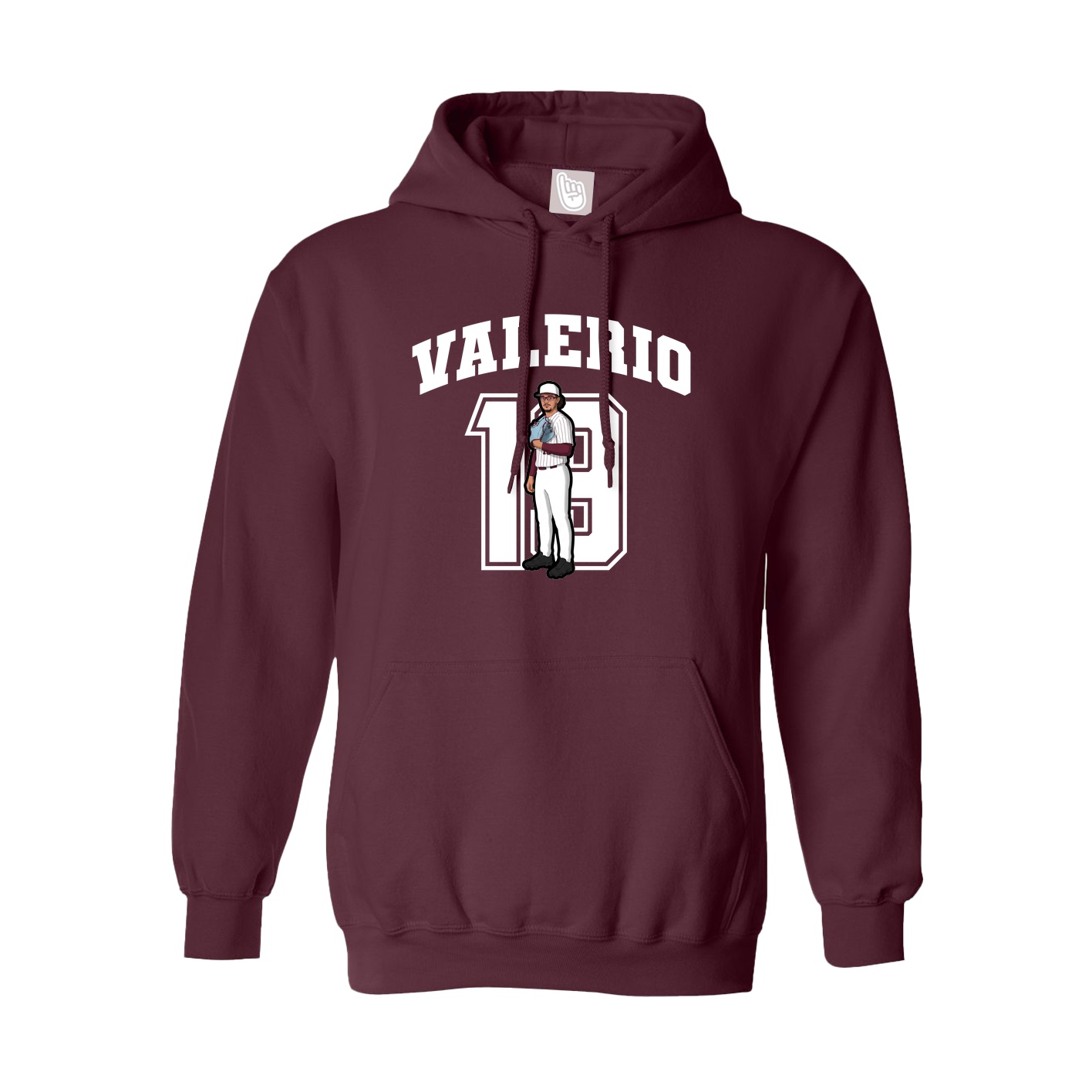 Hoodie — Number in Maroon