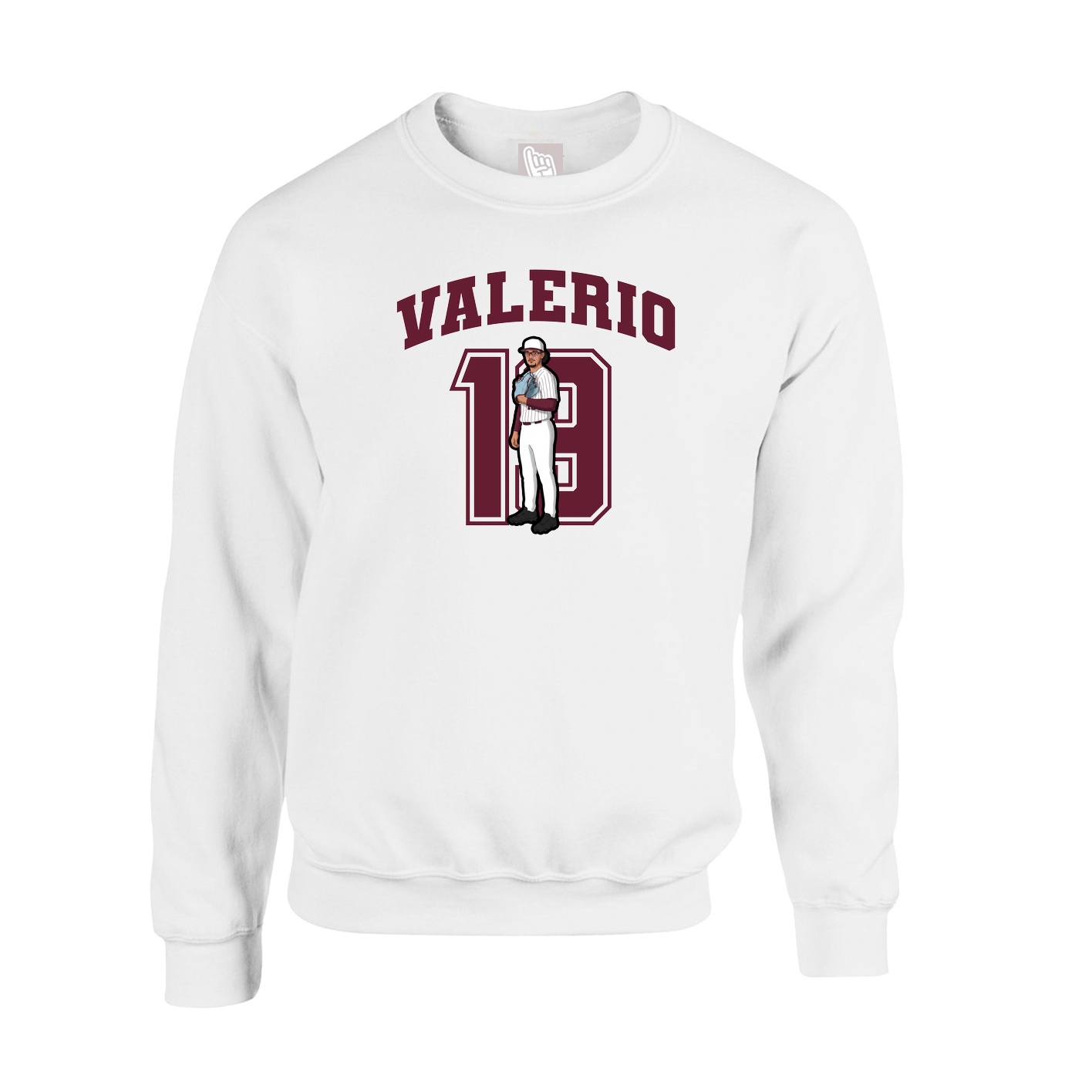 Fleece Crew — Number in White