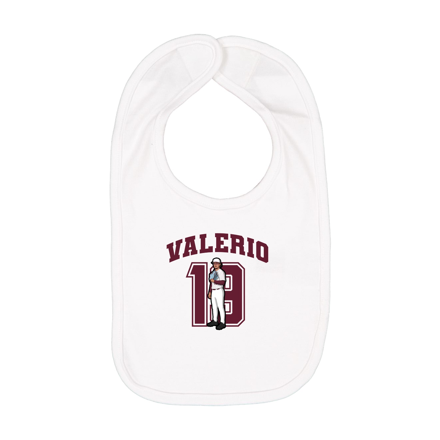 Infant Bib — Number in White