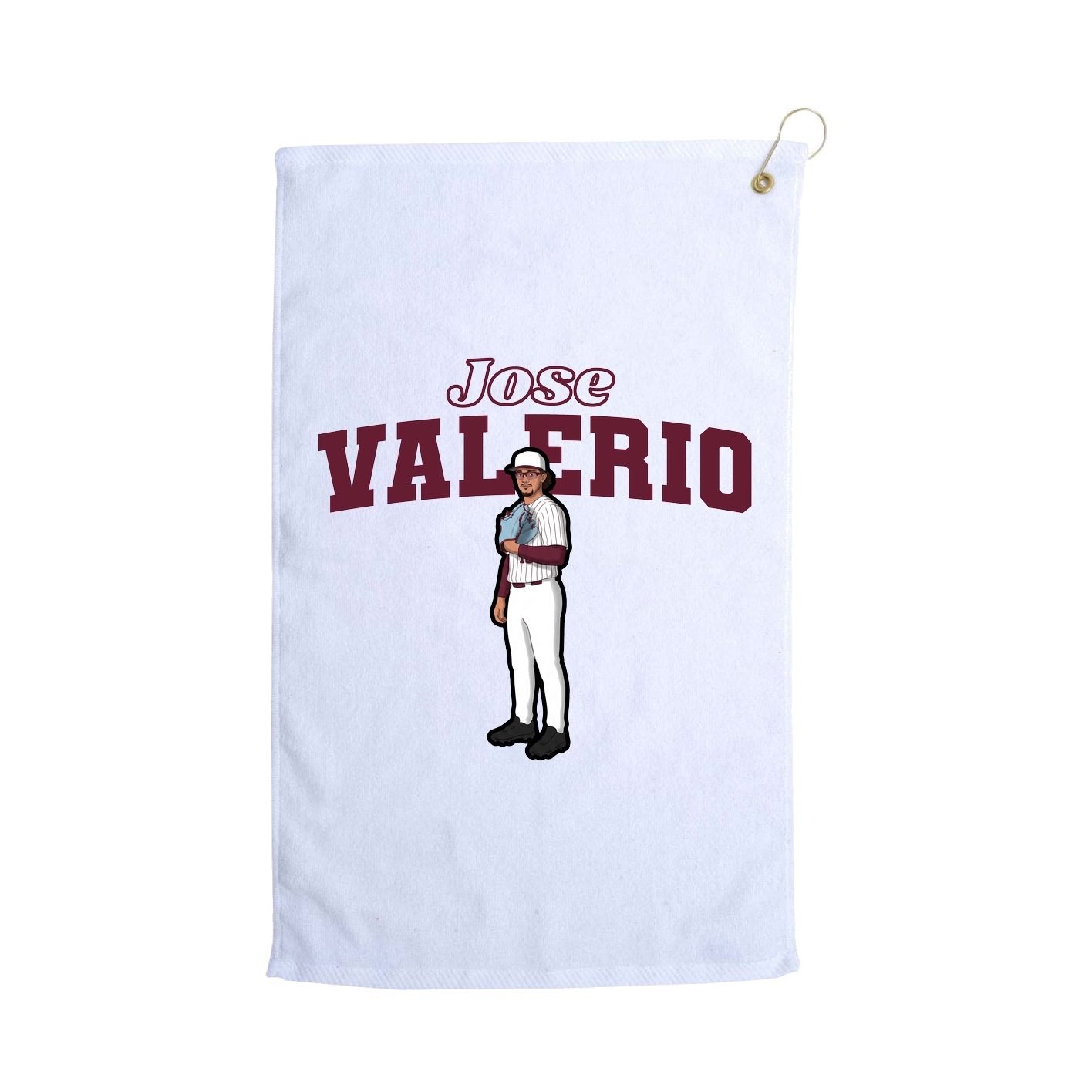Golf Towel — Name Arch in White
