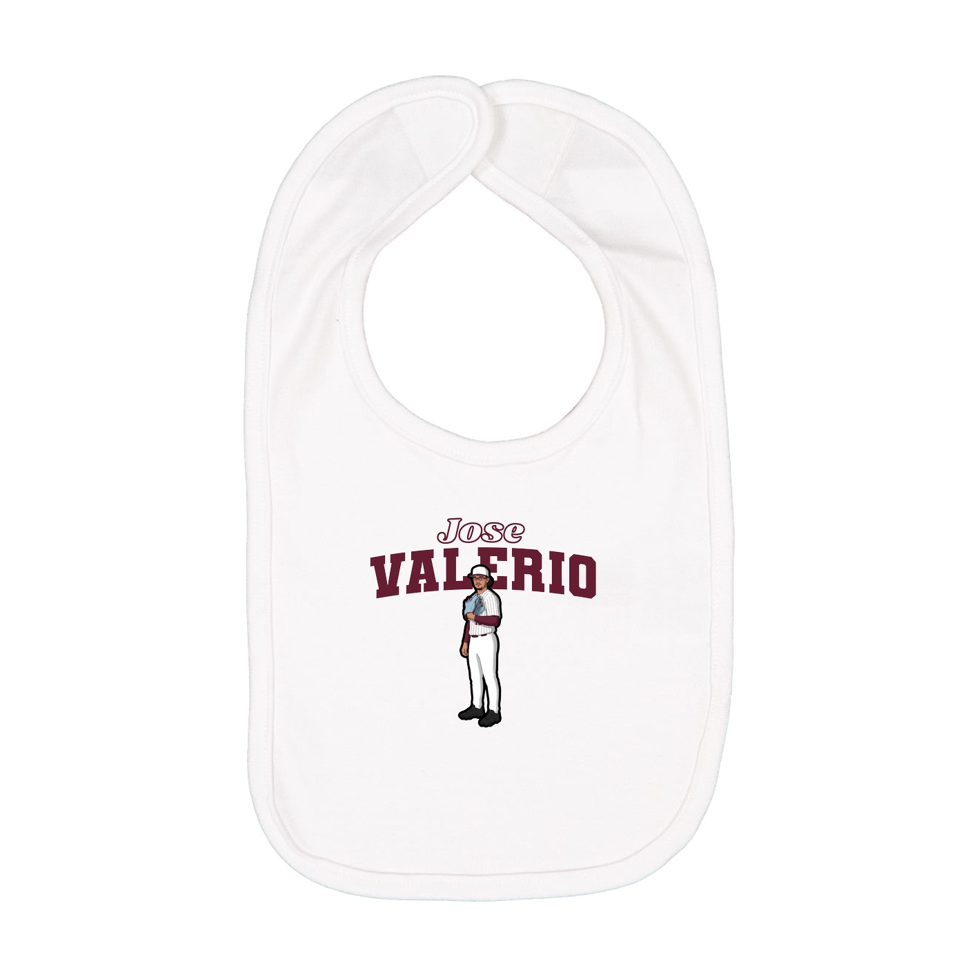 Infant Bib — Name Arch in White