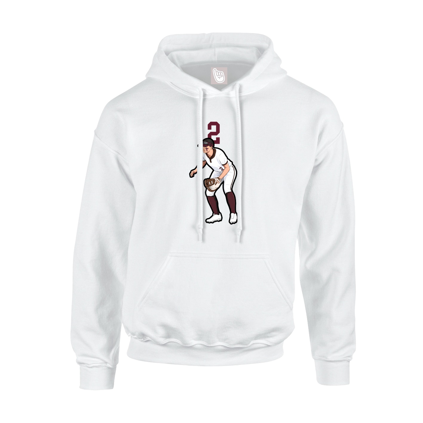 Hoodie — Number Top in White