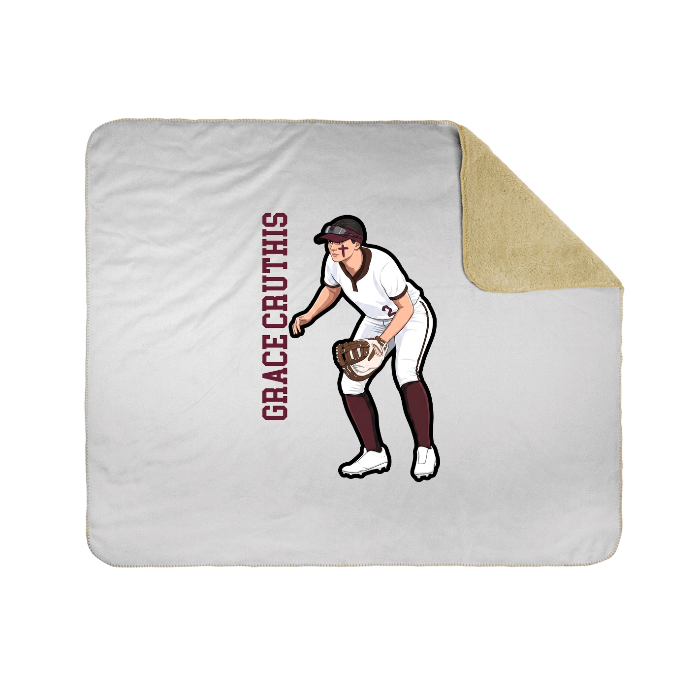 Throw Blanket — Name Vertical in White