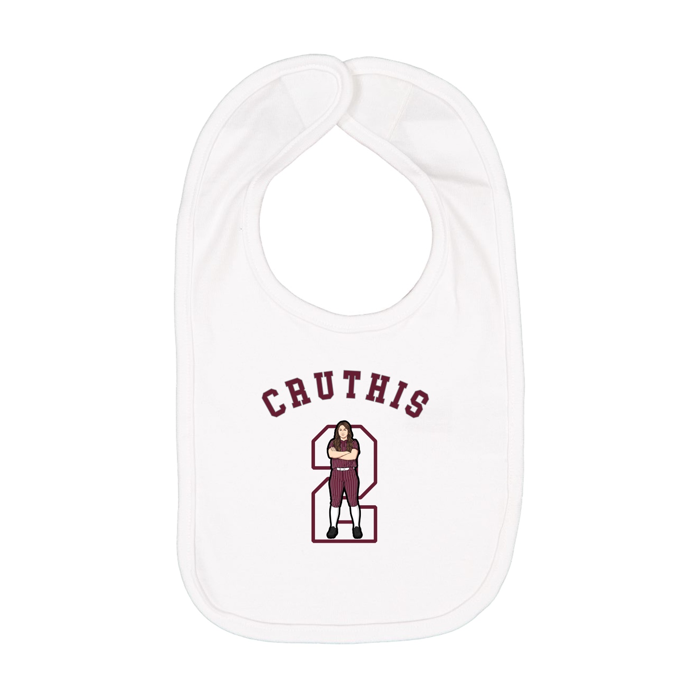 Infant Bib — Shirsey Arch in White