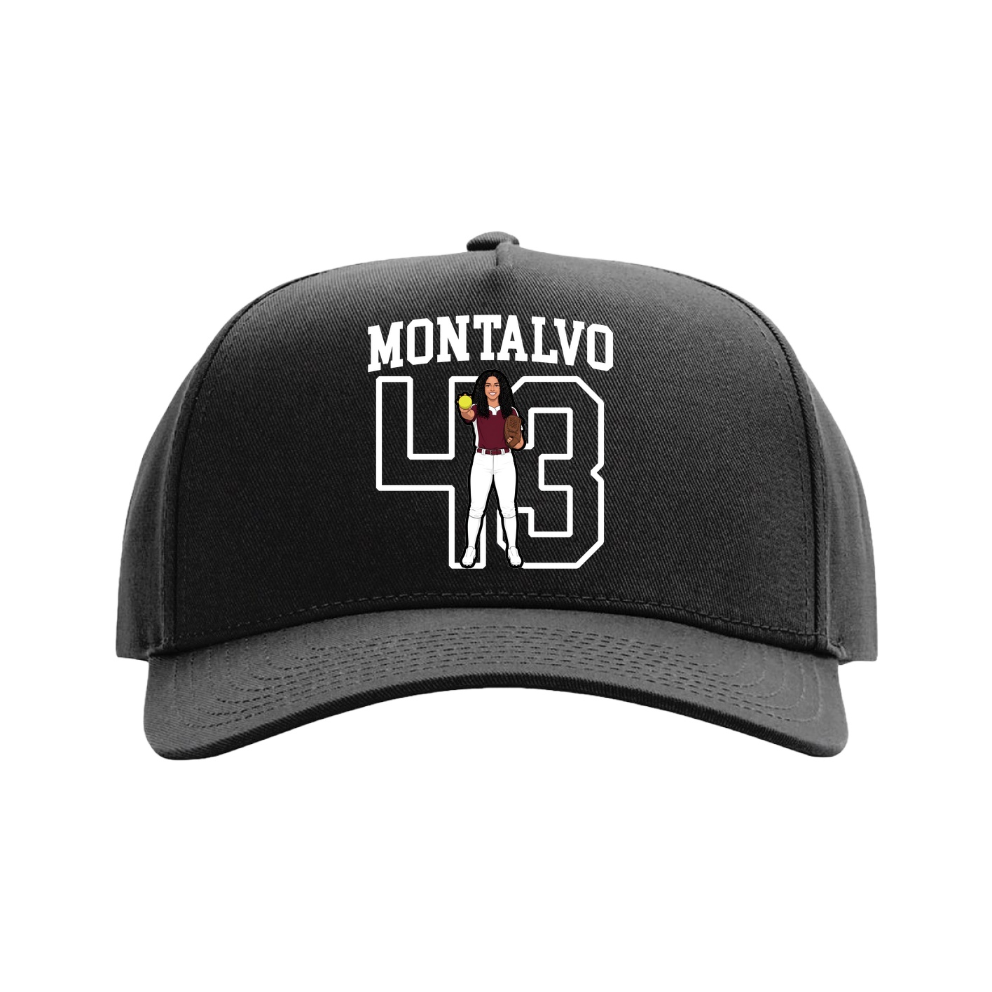 Full Fabric Five-Panel Champ Cap — Shirsey in Black
