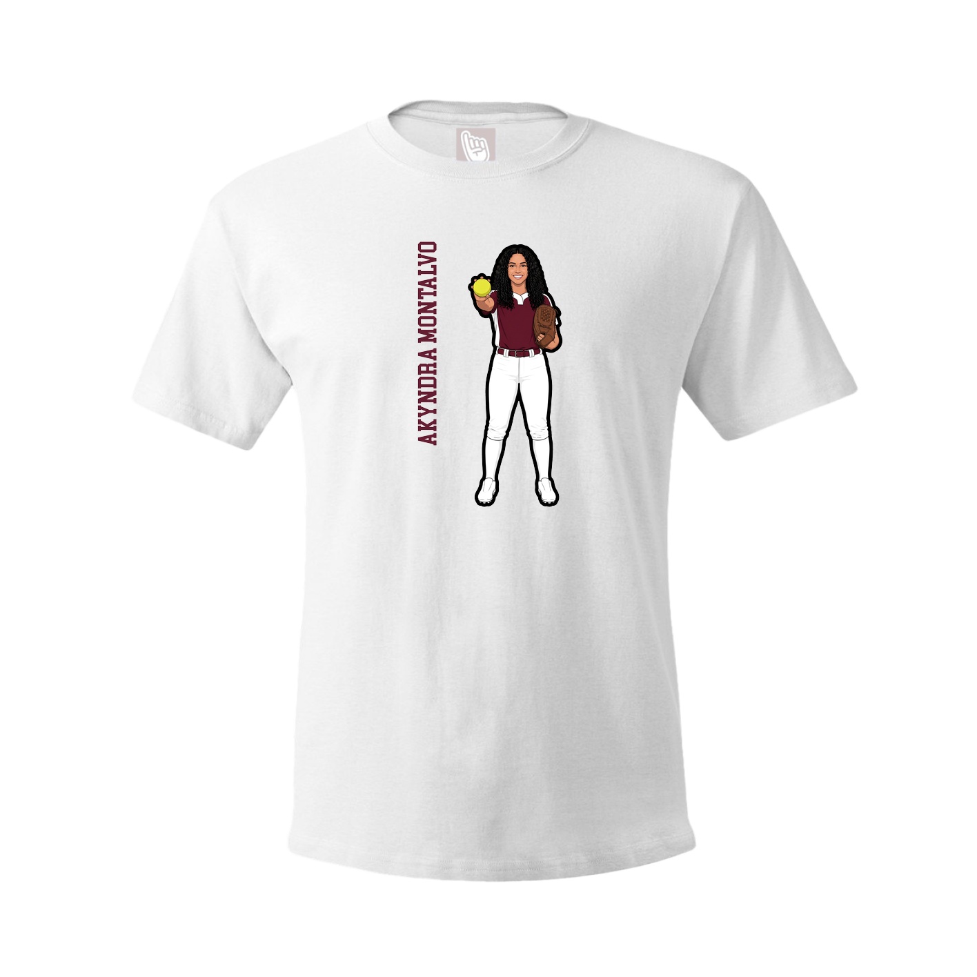 Tee — Name Vertical in White
