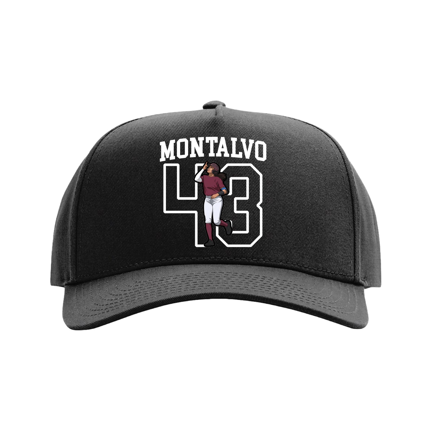 Full Fabric Five-Panel Champ Cap — Shirsey in Black