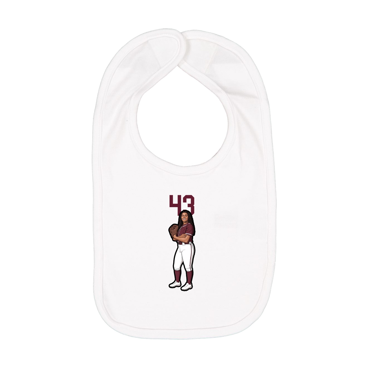 Infant Bib — Number Top in White