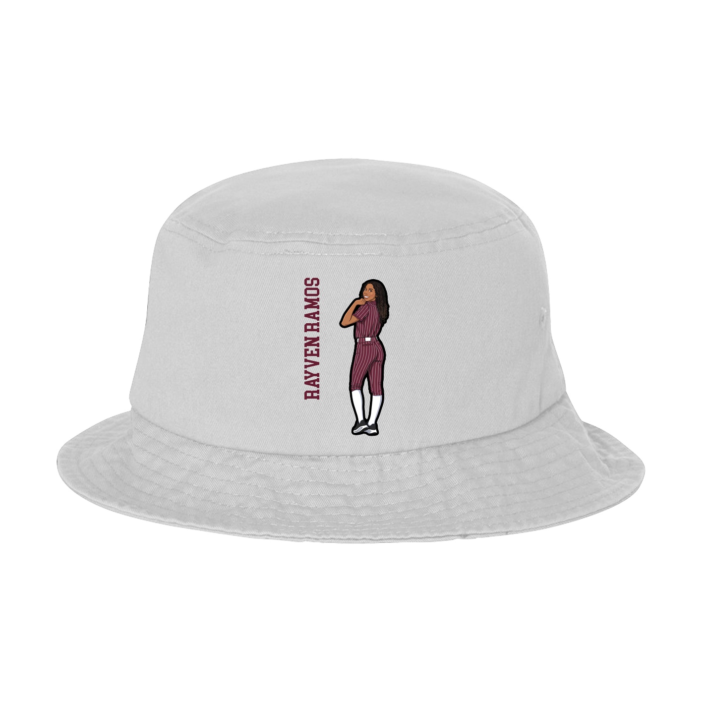 Bucket Cap — Name Vertical in White
