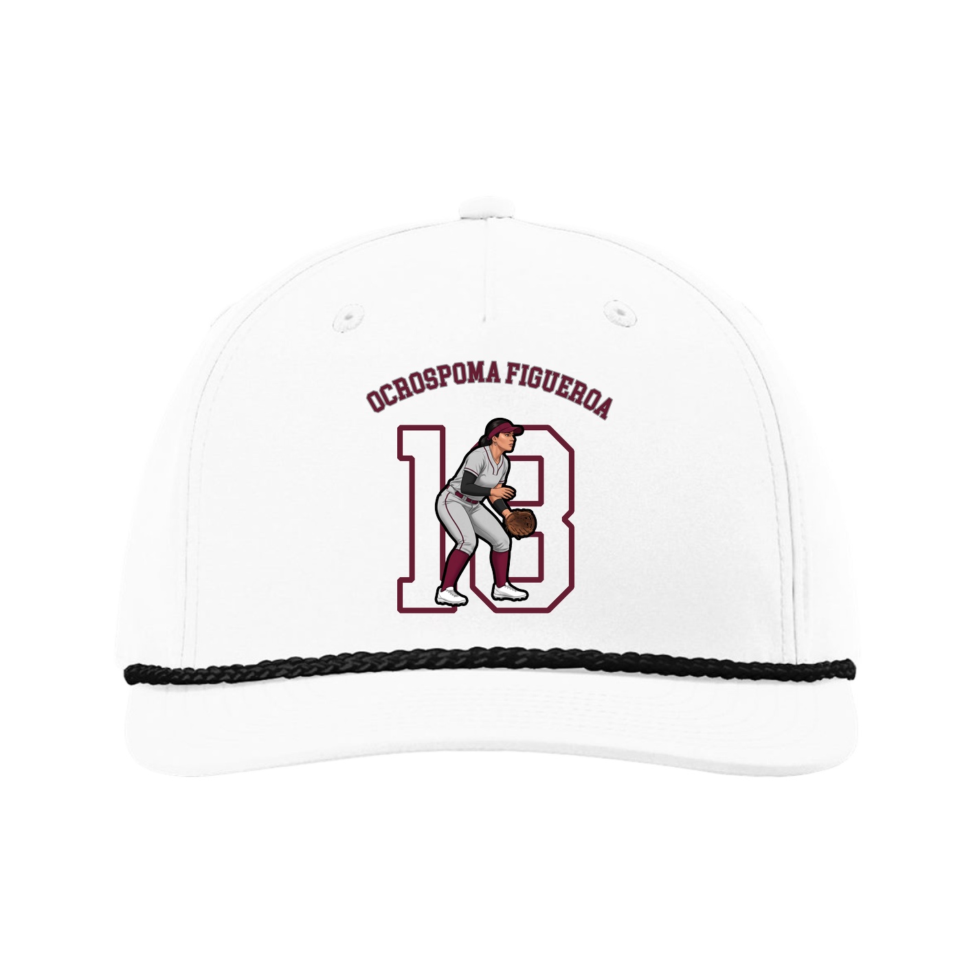 Five-Panel Classic Rope Cap — Shirsey Arch in White