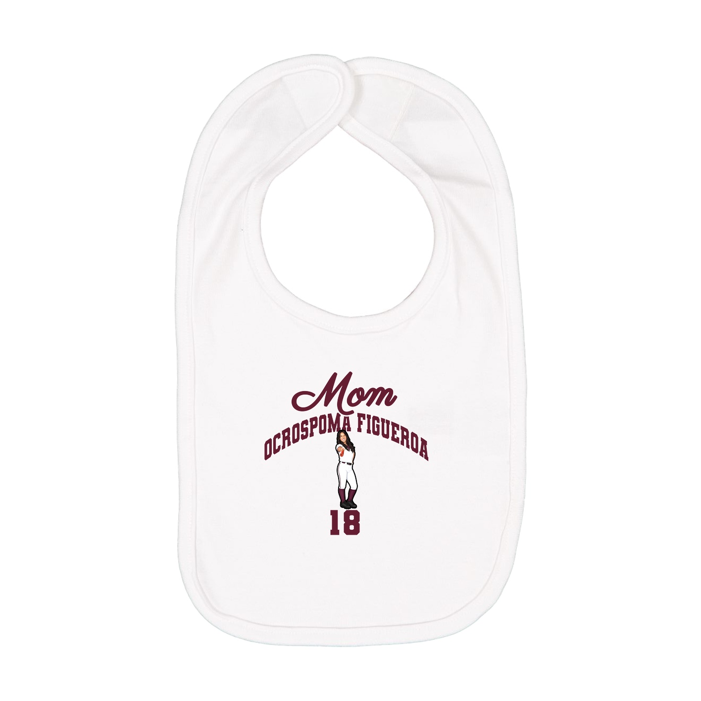 Infant Bib — Mothers Day Arch in White
