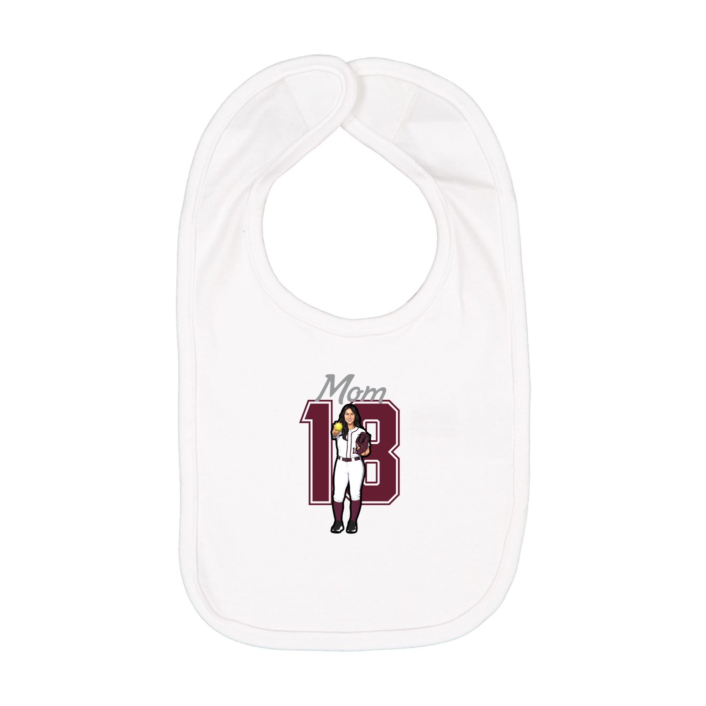 Infant Bib — Mothers Day Shirsey in White