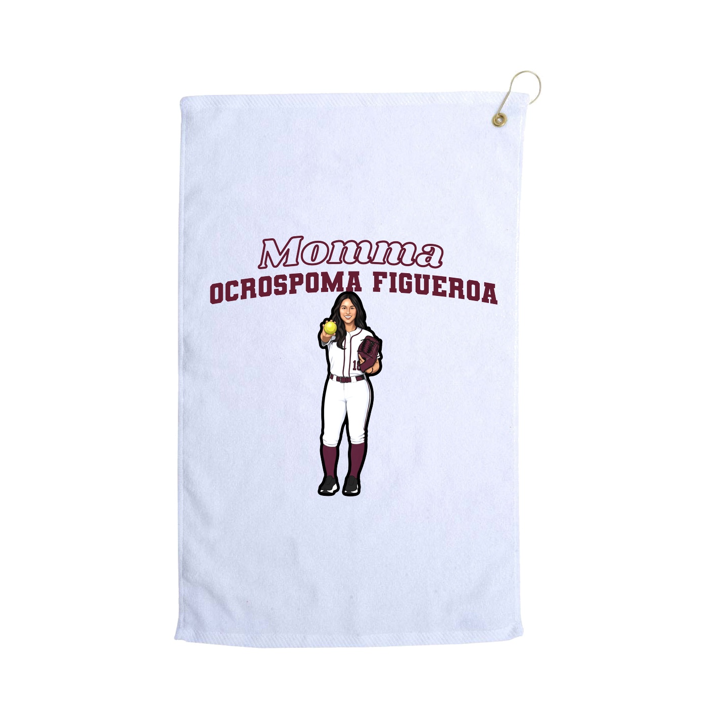 Golf Towel — Mothers Day Block in White