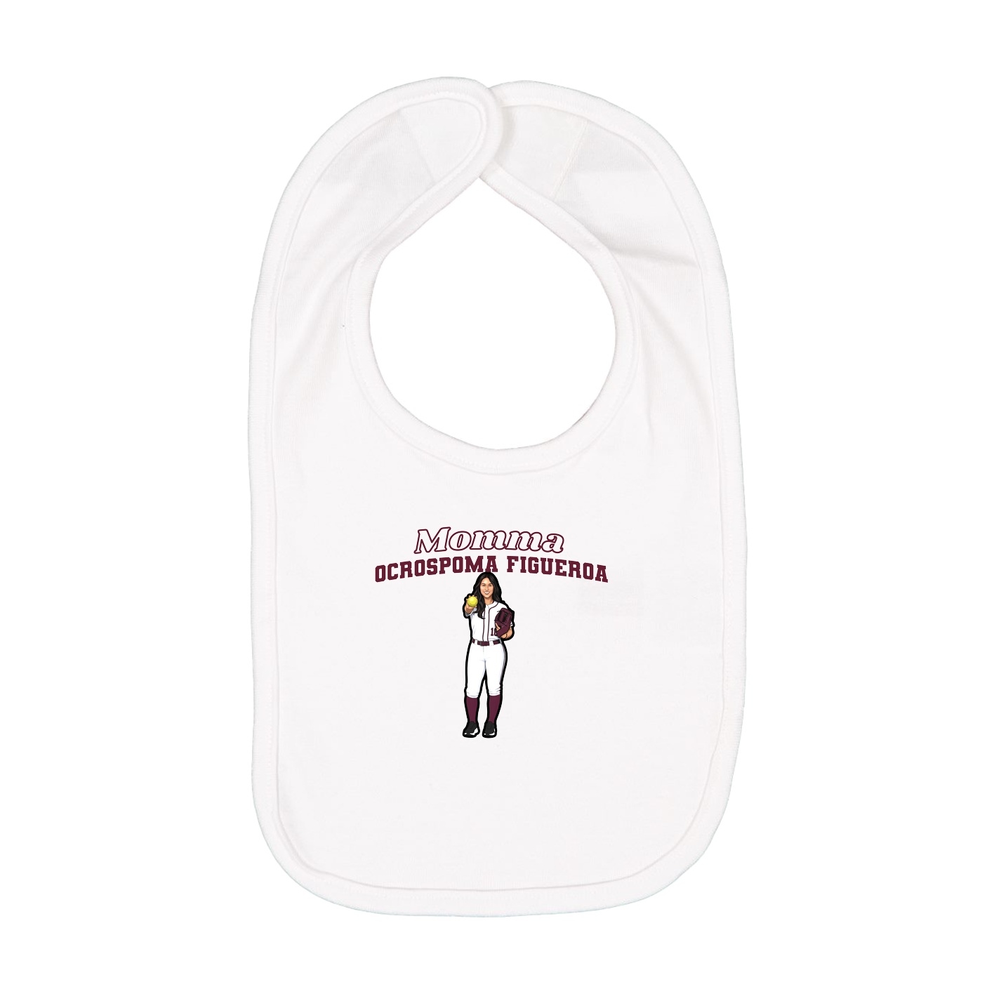 Infant Bib — Mothers Day Block in White