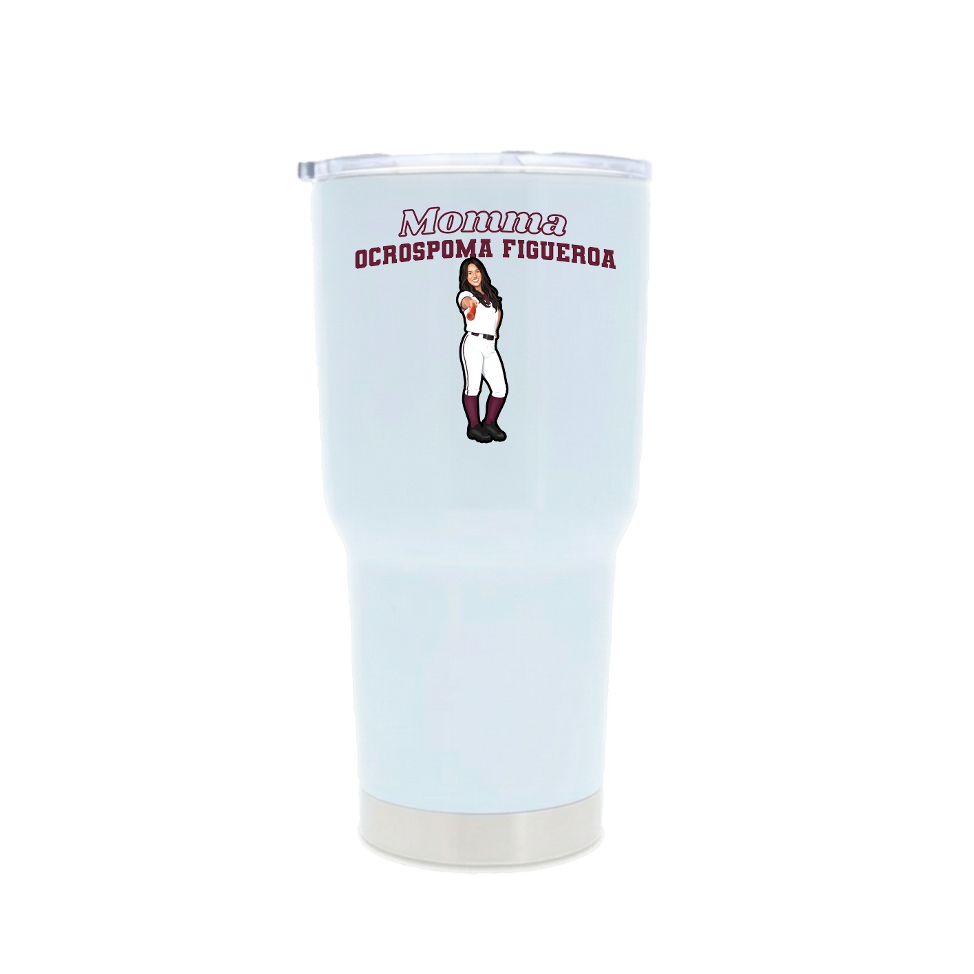 30oz Stainless Steel Tumbler — Mothers Day Block in White