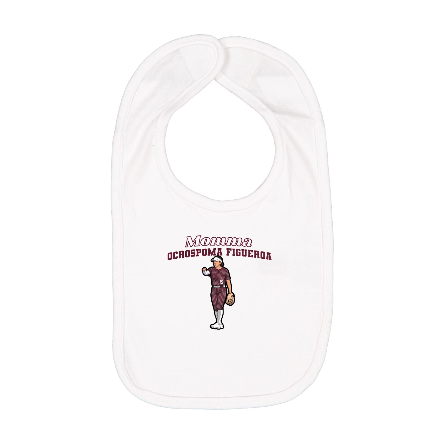 Infant Bib — Mothers Day Block in White