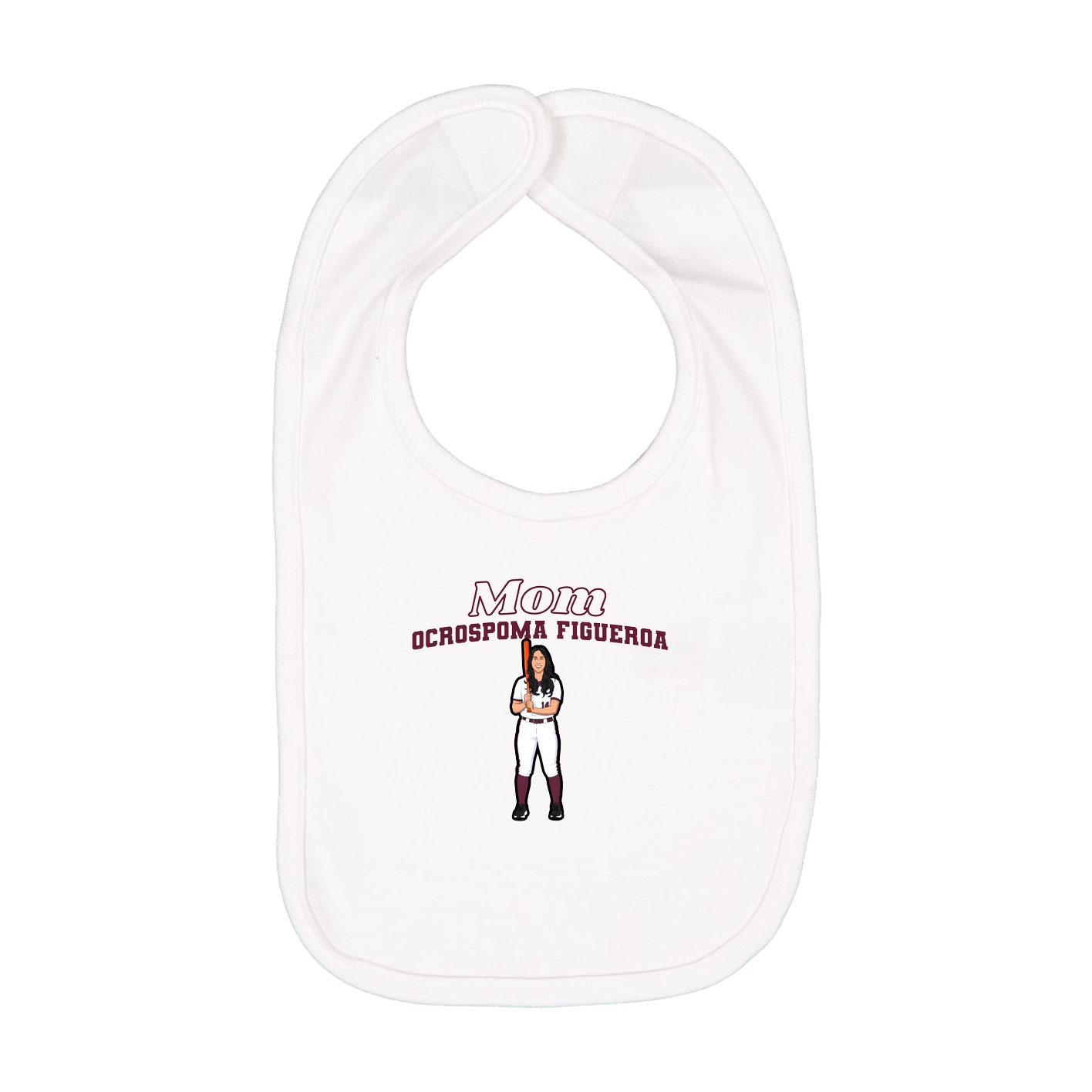 Infant Bib — Mothers Day Block in White