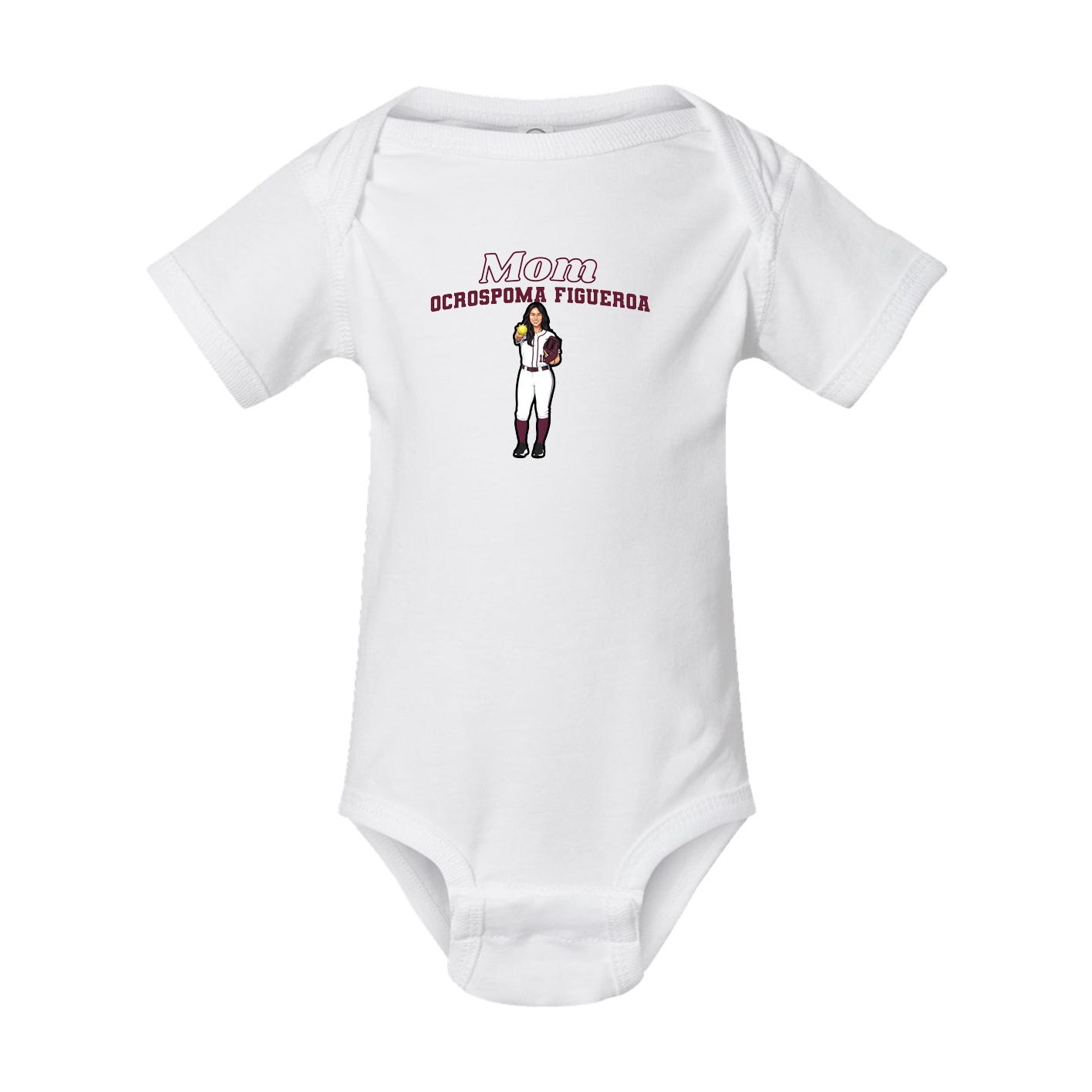 Baby Onesie — Mothers Day Block in White