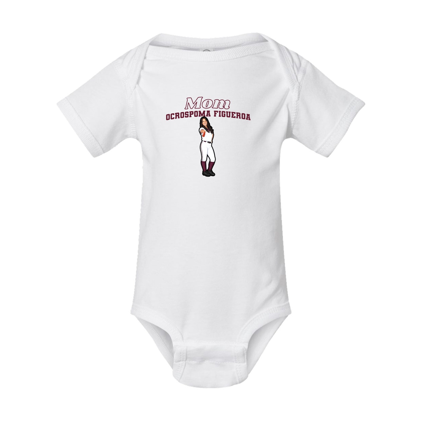 Baby Onesie — Mothers Day Block in White