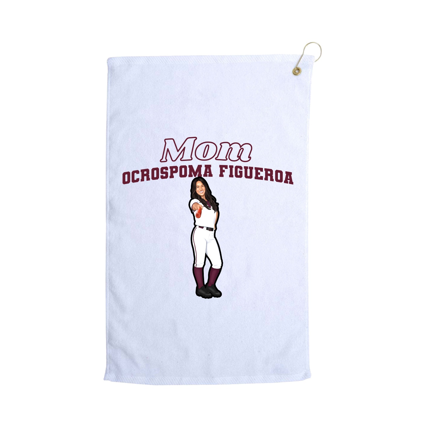 Golf Towel — Mothers Day Block in White