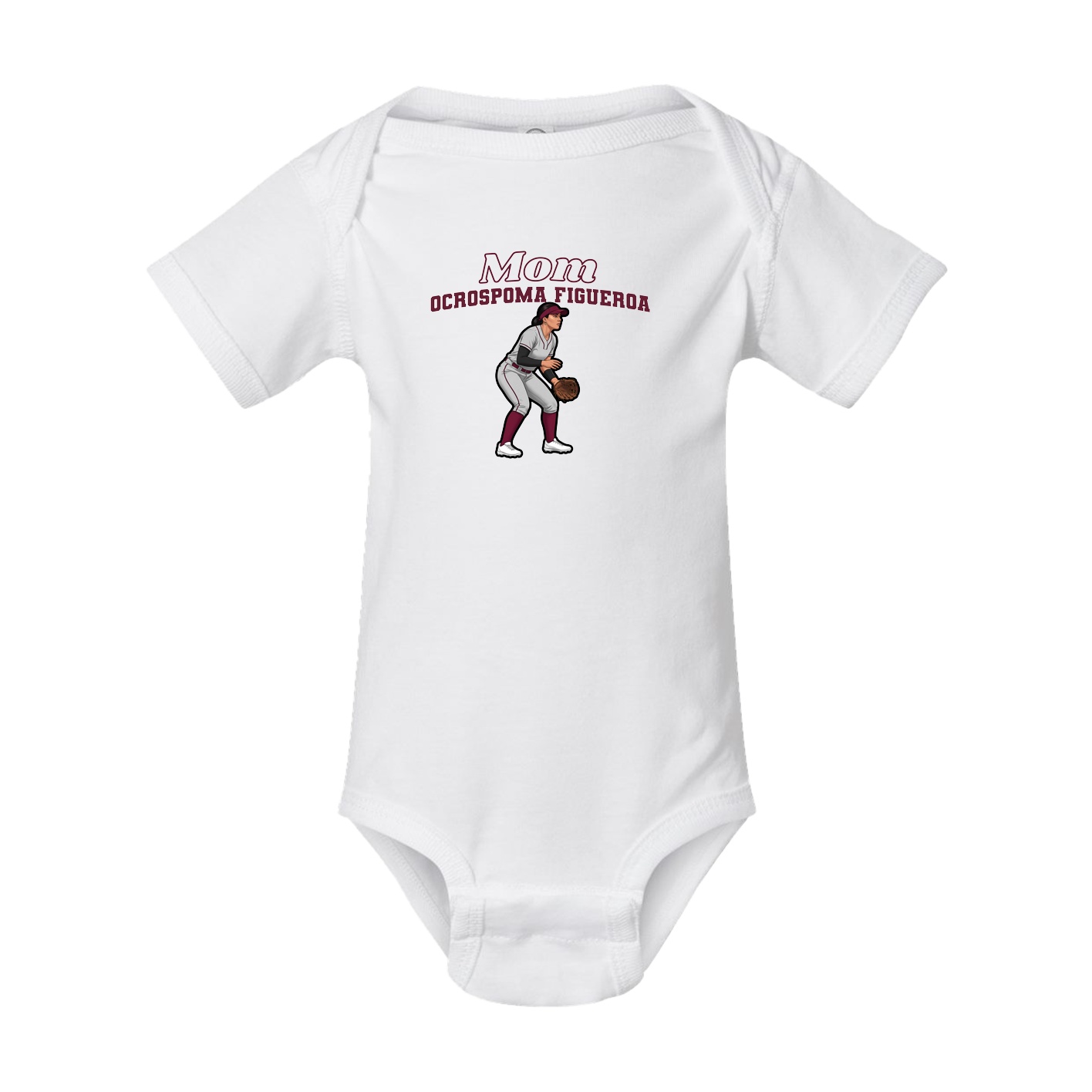 Baby Onesie — Mothers Day Block in White