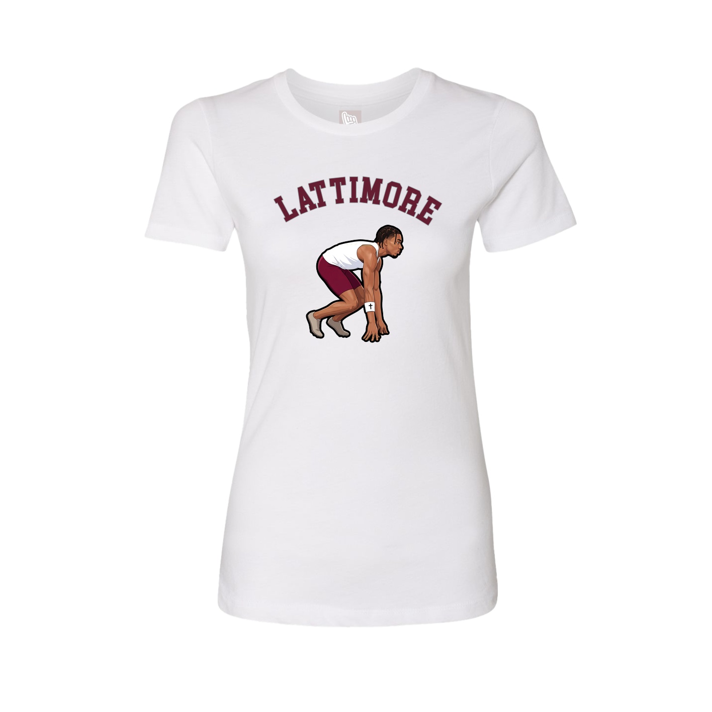 Fitted Women's Tee — Shirsey Arch in White