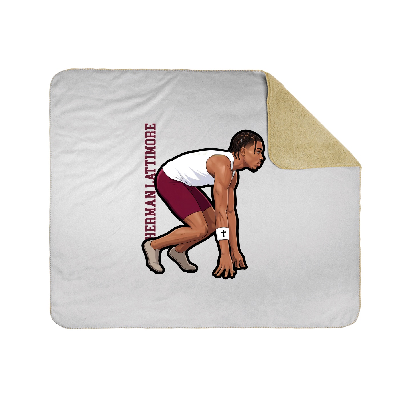 Throw Blanket — Name Vertical in White