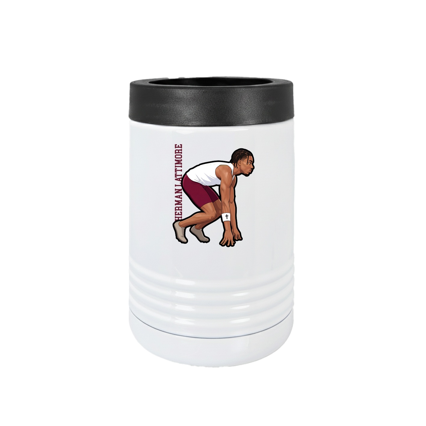 Beverage Holder — Name Vertical in White