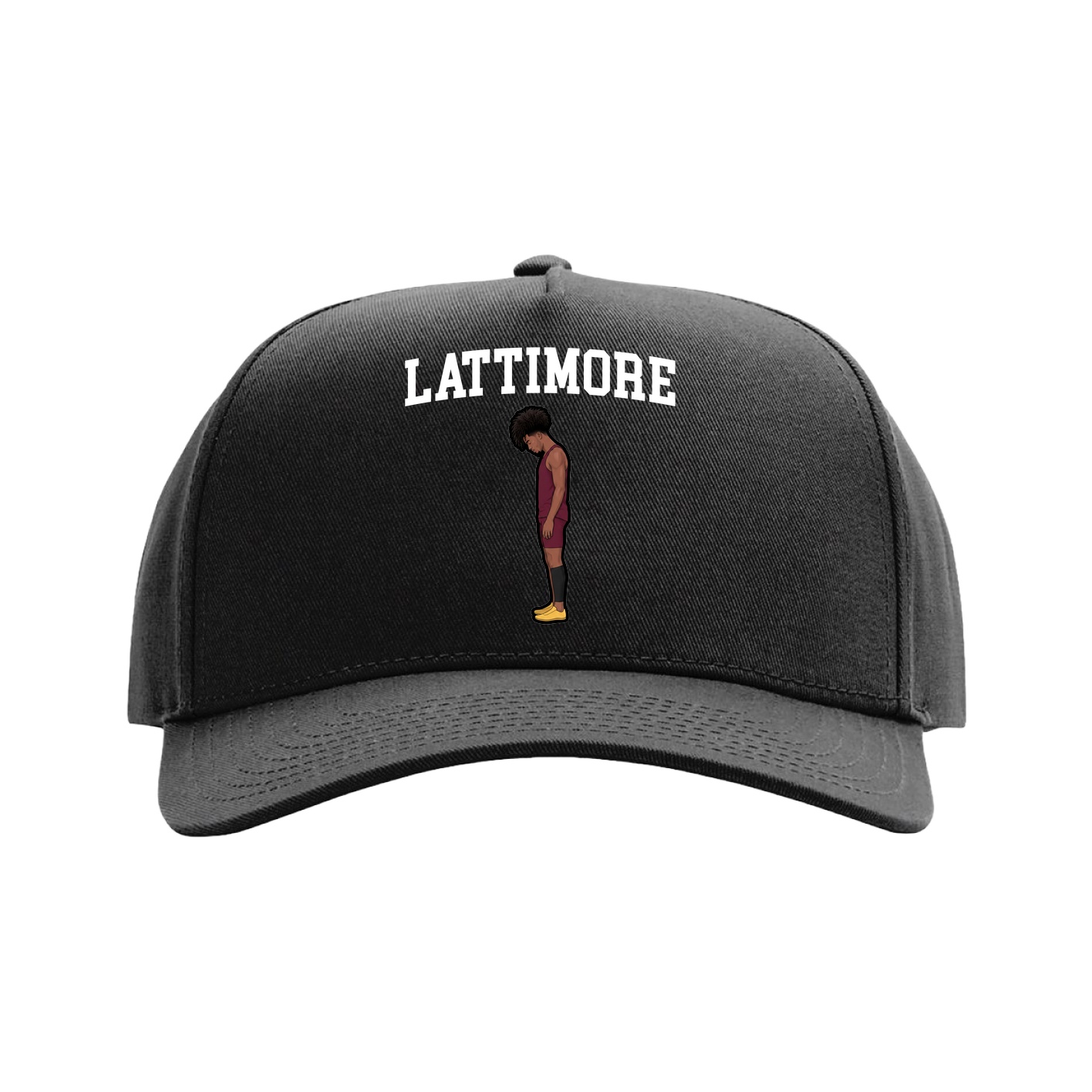 Full Fabric Five-Panel Champ Cap — Shirsey in Black