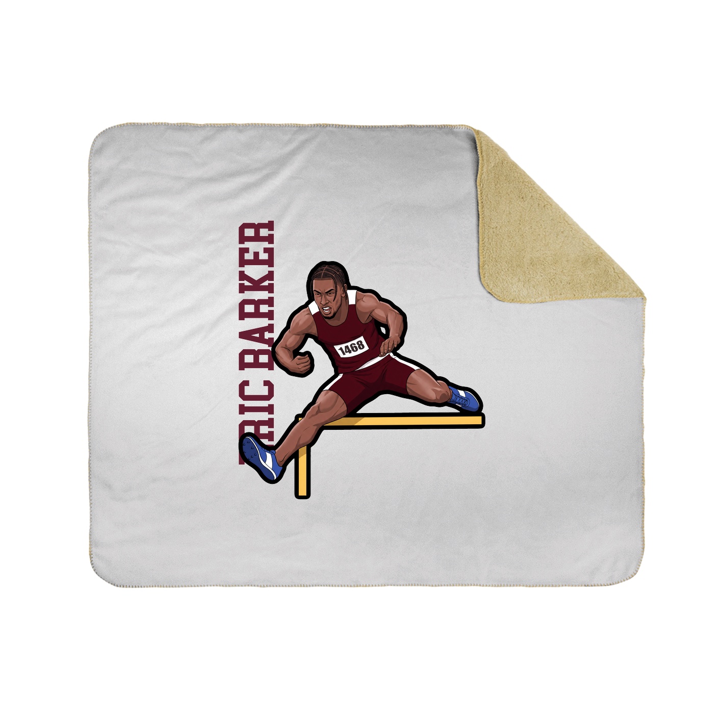 Throw Blanket — Name Vertical in White
