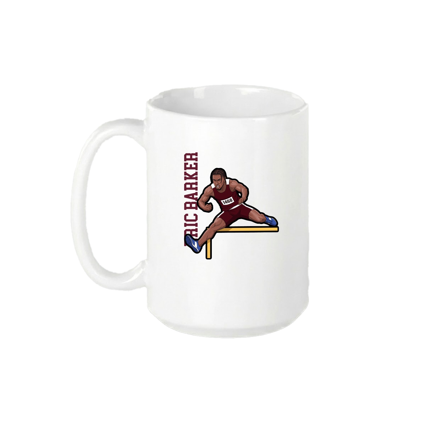 15oz Coffee Mug — Name Vertical in White