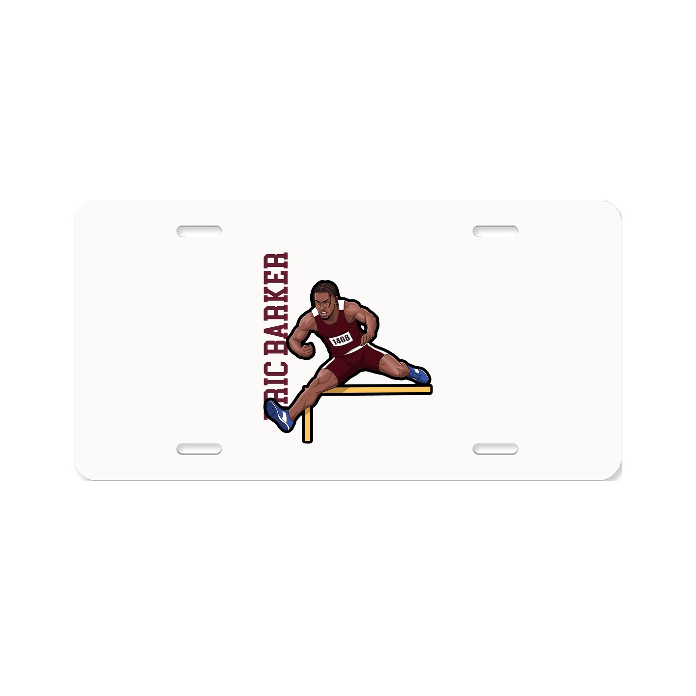 License Plate — Name Vertical in Classic