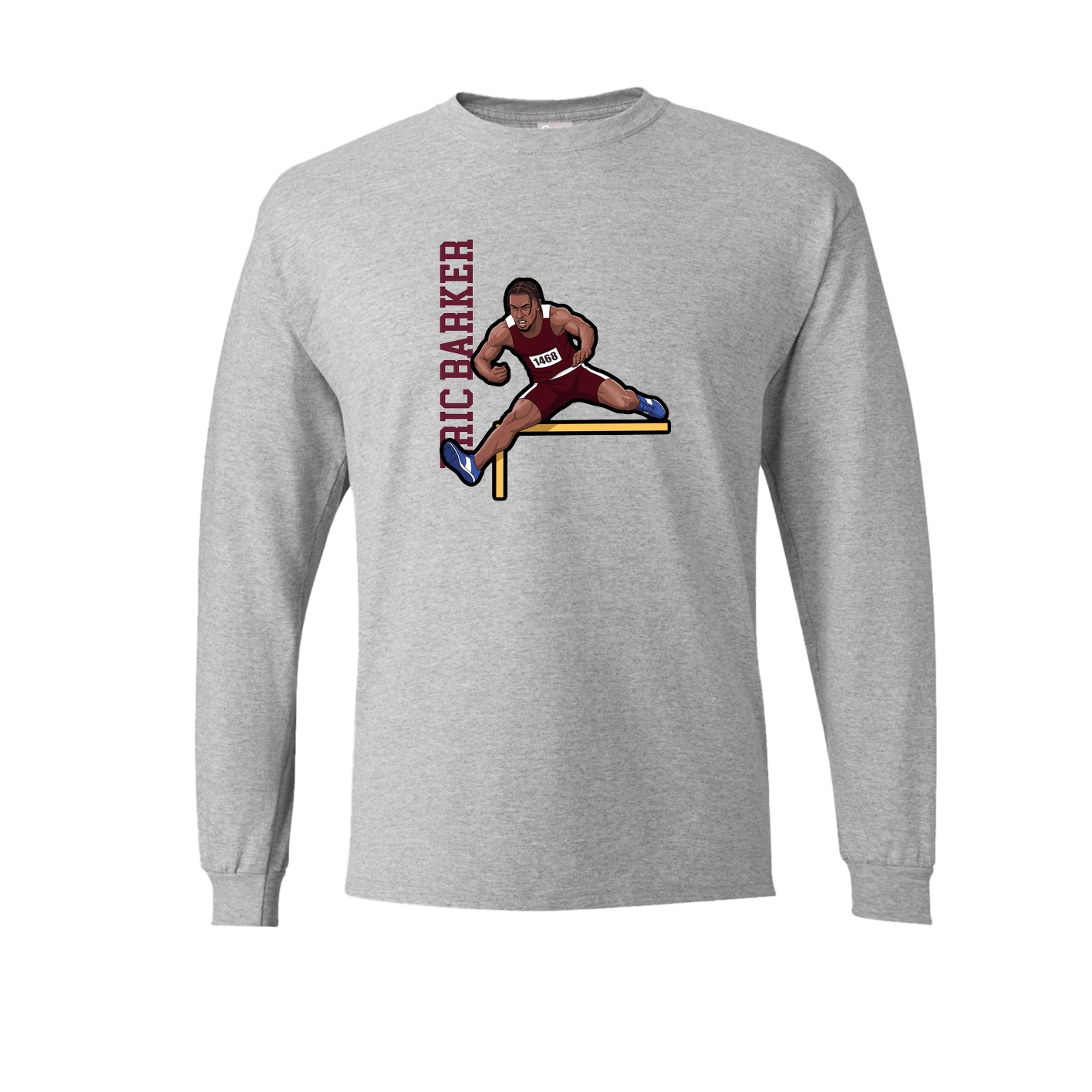 Long Sleeve Tee — Name Vertical in Grey