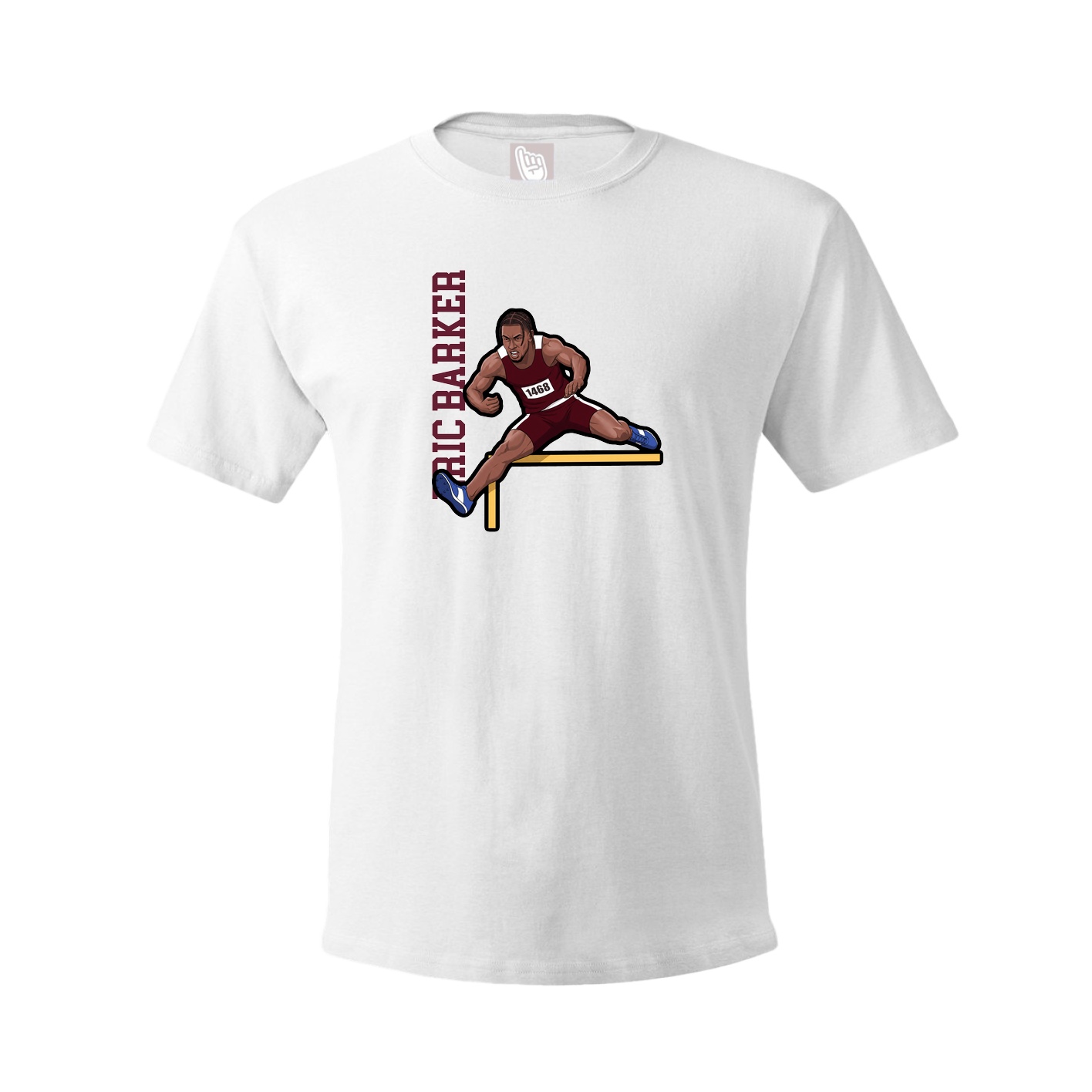 Youth Tee — Name Vertical in White