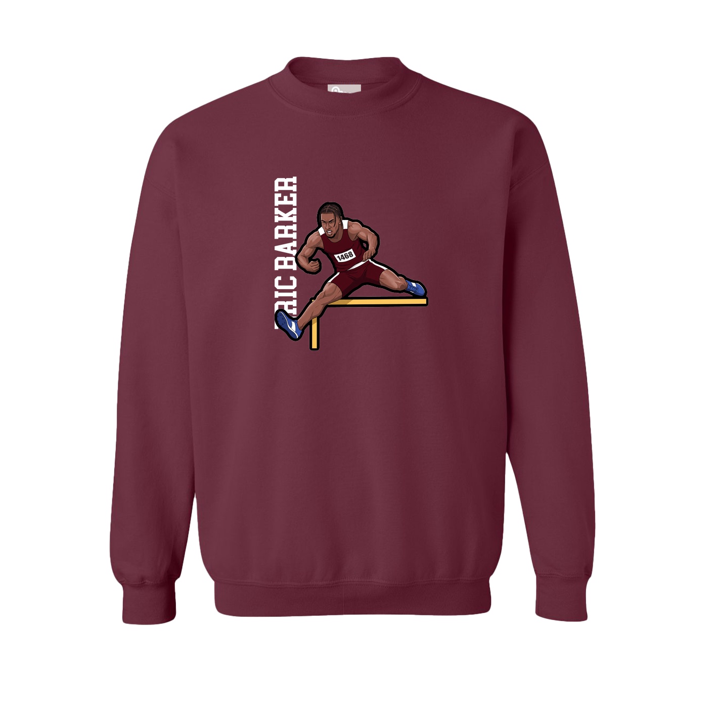 Fleece Crew — Name Vertical in Maroon