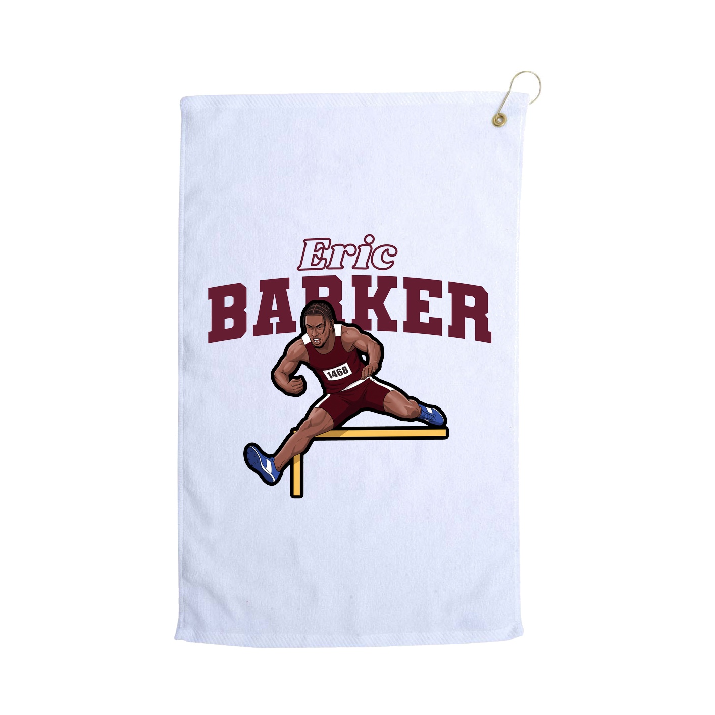 Golf Towel — Name Arch in White